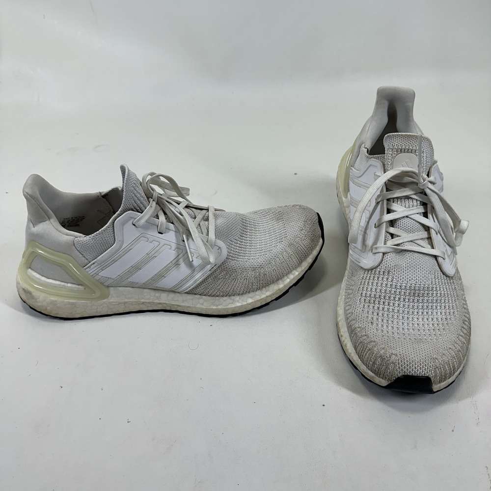 Adidas UltraBoost 20 Shoes Men's 9.5 Cloud White Core Running Sneakers - Picture 1 of 9